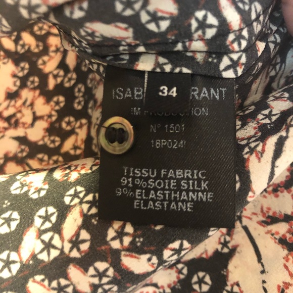 Isabel Marant silk puff floral long sleeve button down blouse size 34 (XS) - Picture 6 of 6